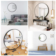 Black Round Mirror for Wall - 32” Large Circle Mirror for Bathroom, Living Room Entrance Dining Room Accent Decor Mirror, Aluminum-Alloy Metal Frame