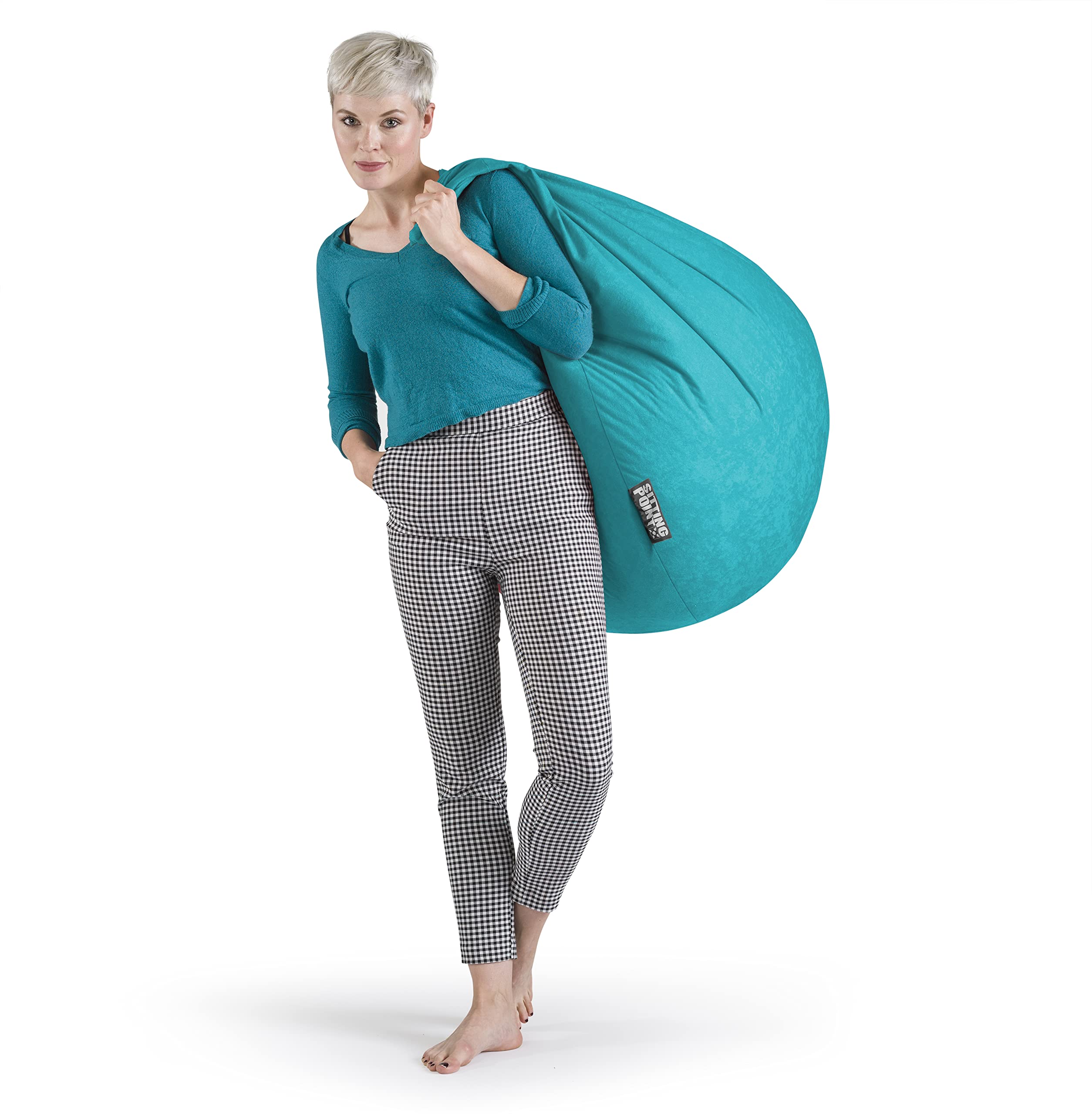 Easy Collection Contemporary Polyester Upholstered Oversized Bean Bag Chair