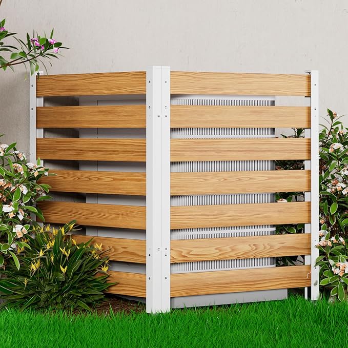 Air Conditioner Fence 2 Panel 42'H ×38'W Wood Outdoor Privacy Wall