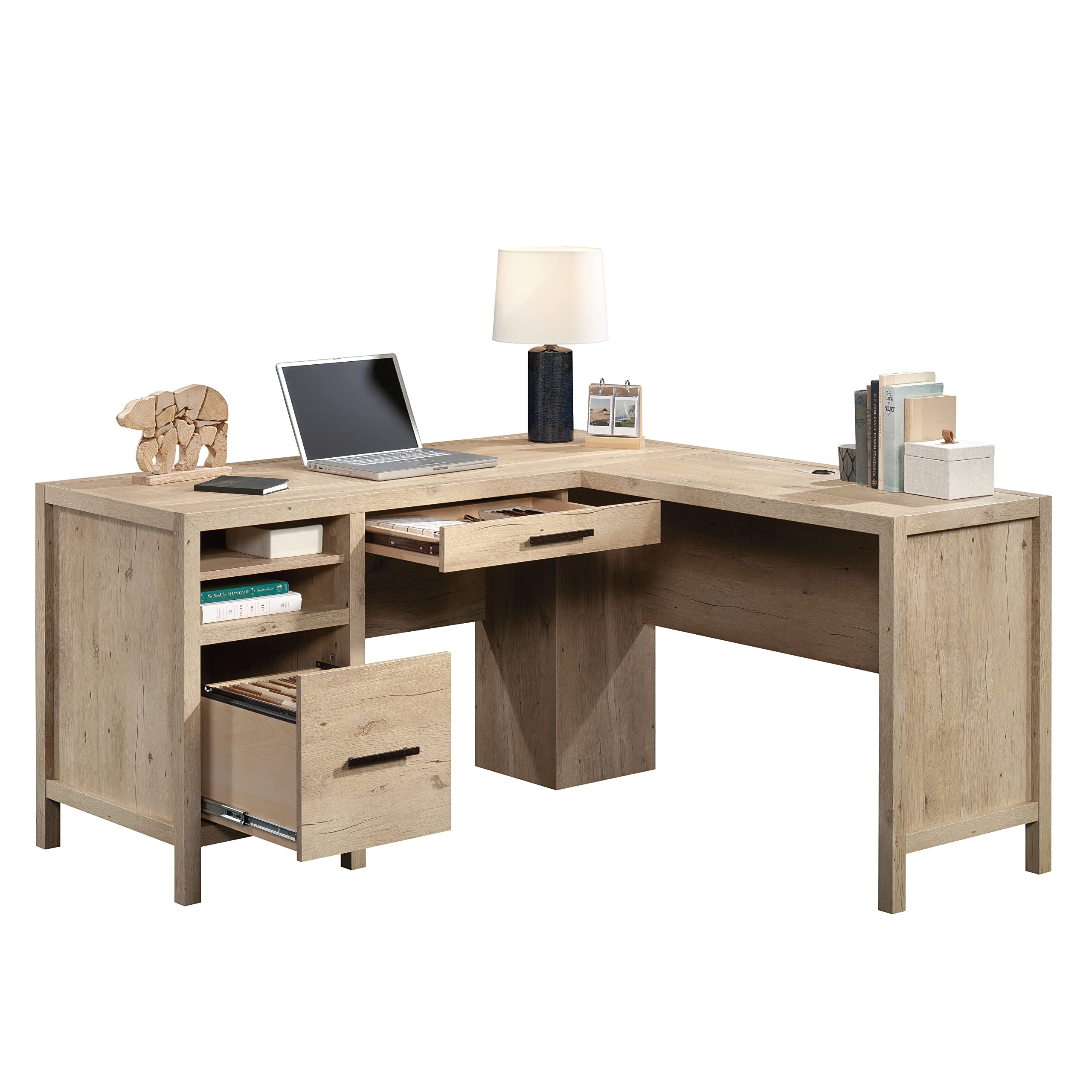 Pacific View L-Desk, L: 58.47" x W: 58.43" x H: 29.92"