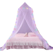Bed Canopy with Lights for Girls, Princess's Birthday Gift - Over Star Element Decorate