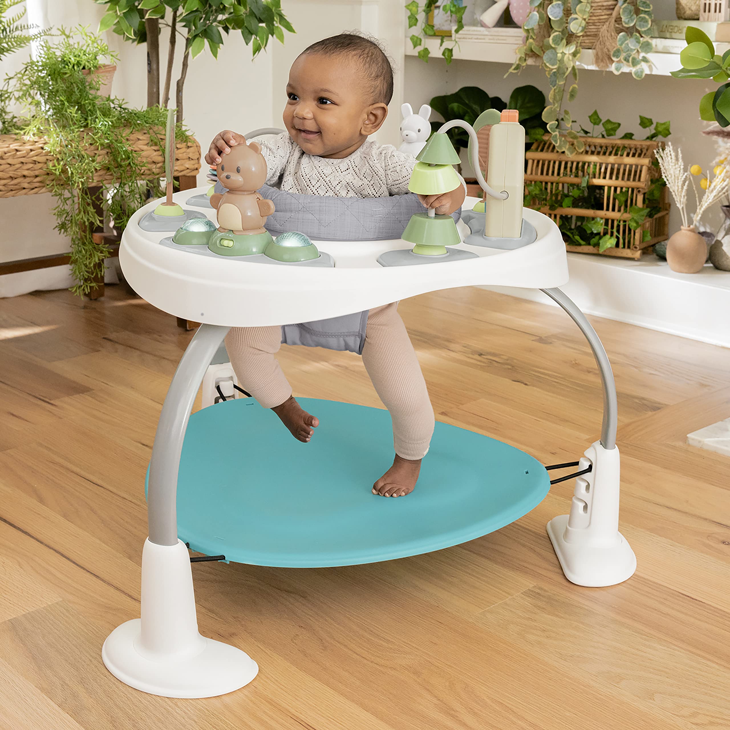 Spring & Sprout 2-in-1 Baby Activity Center Jumper and Table with Infant Toys