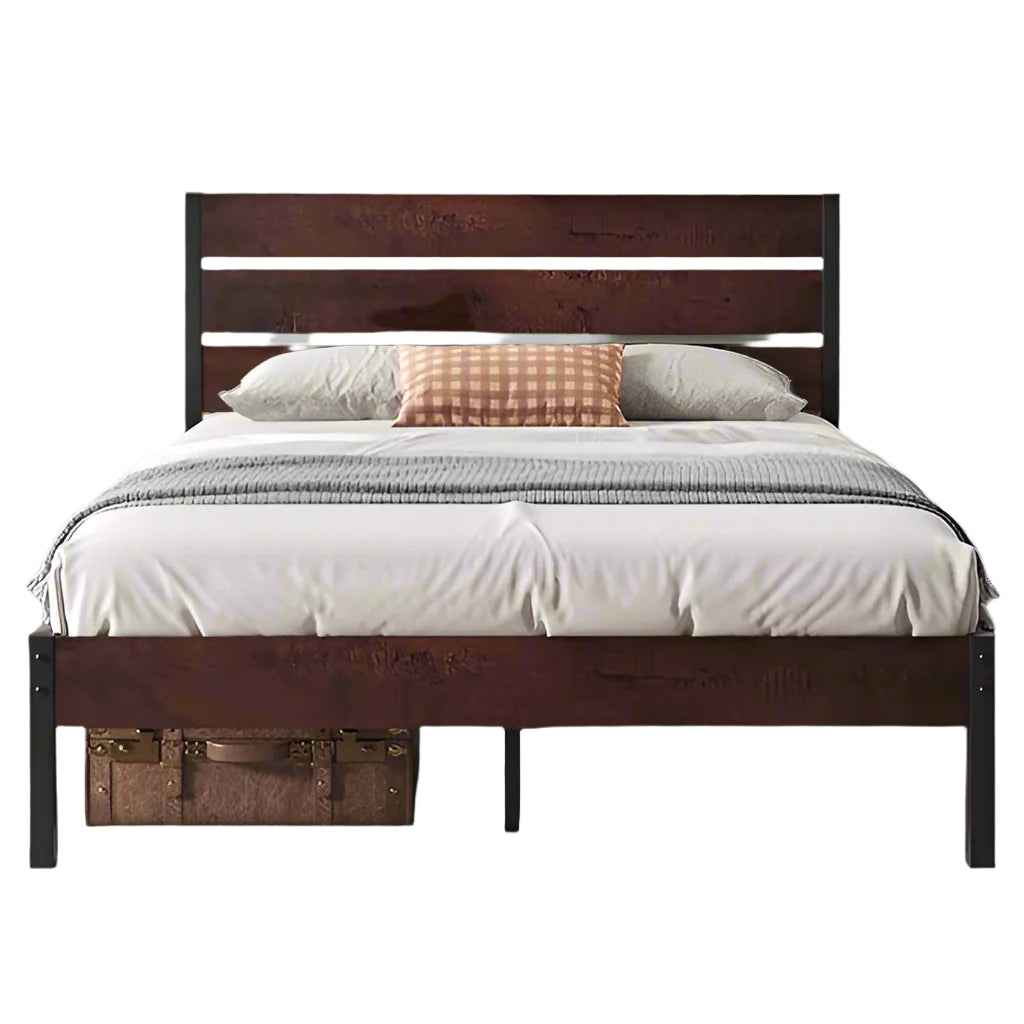 Queen Bed Frame with Headboard and Footboard, with Under Bed Storage