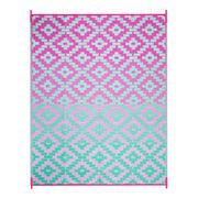 Ombre Outdoor Area Rugs 8x10 Waterproof, Reversible Plastic Straw Outside Rug