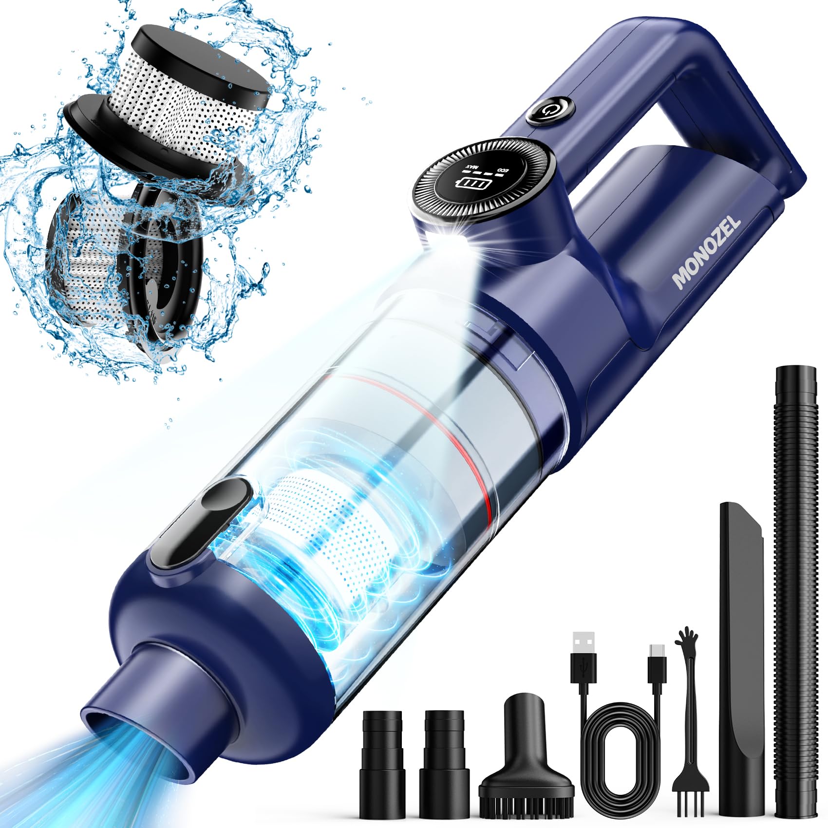 Handheld Vacuum Cordless - Car Vacuum Cleaner with Brushless Motor