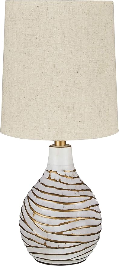 Ashley Mari Contemporary 27.75" Mercury Glass Table Lamp, Gray & Gold