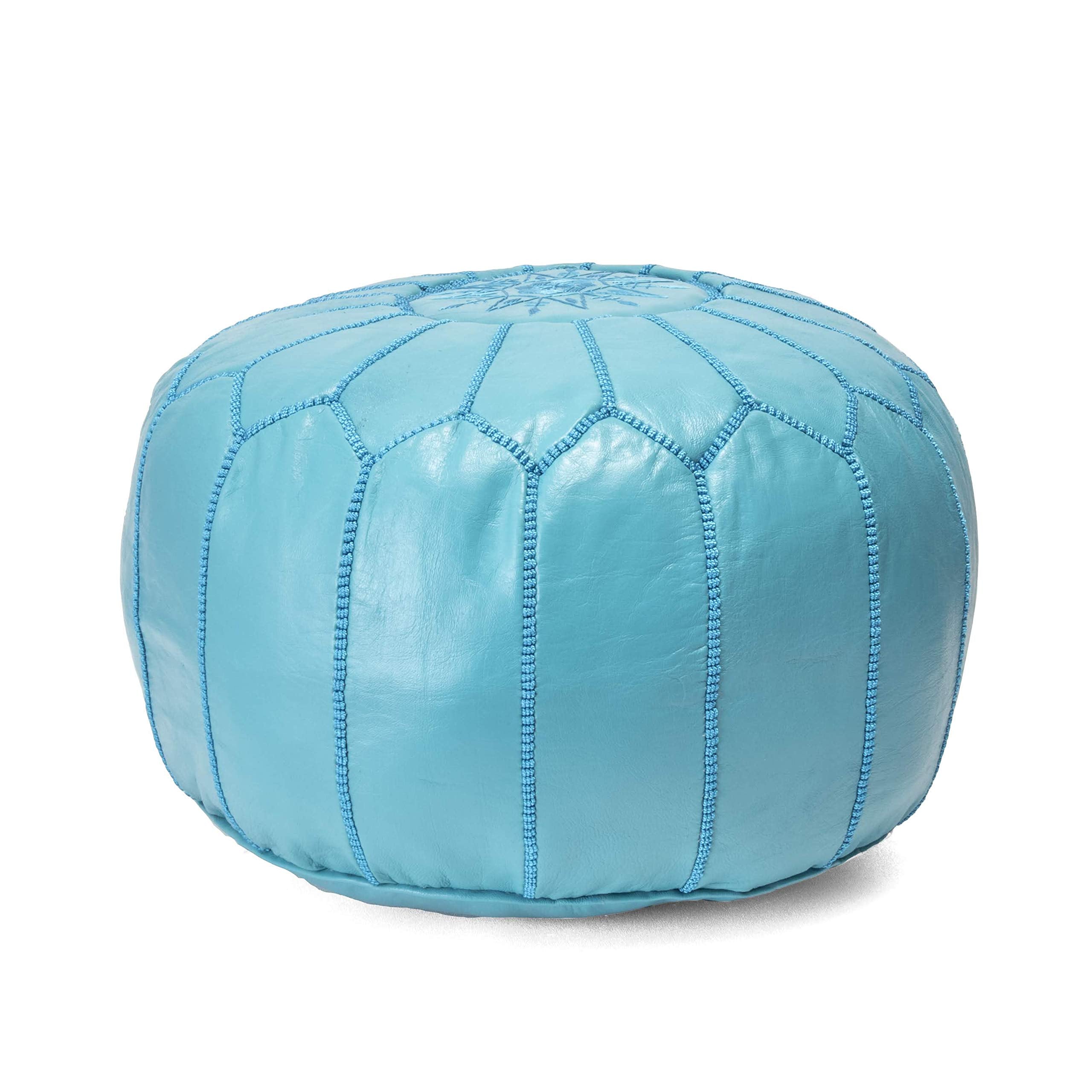 Handmade Moroccan Leather Filled Ottoman Pouf