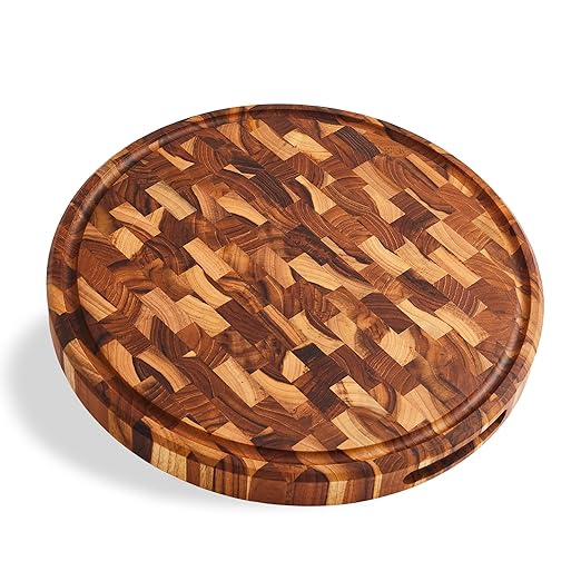 Large Teak Wood Cutting Board for Kitchen with Juice Groove