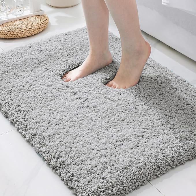 Pink Bathroom Rugs 48" × 24" Non Slip & Super Absorbent Extra Thick Soft