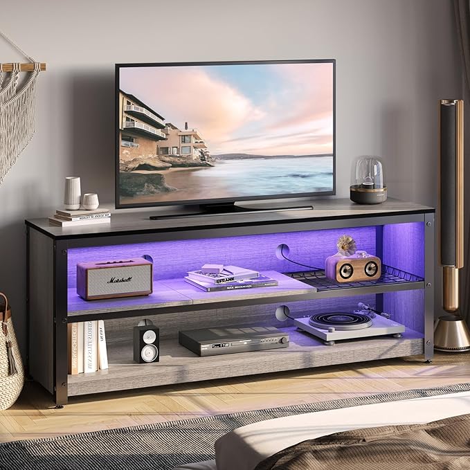 LED TV Stand for 55/60 Inch TVs, Gaming Entertainment Center ,living room