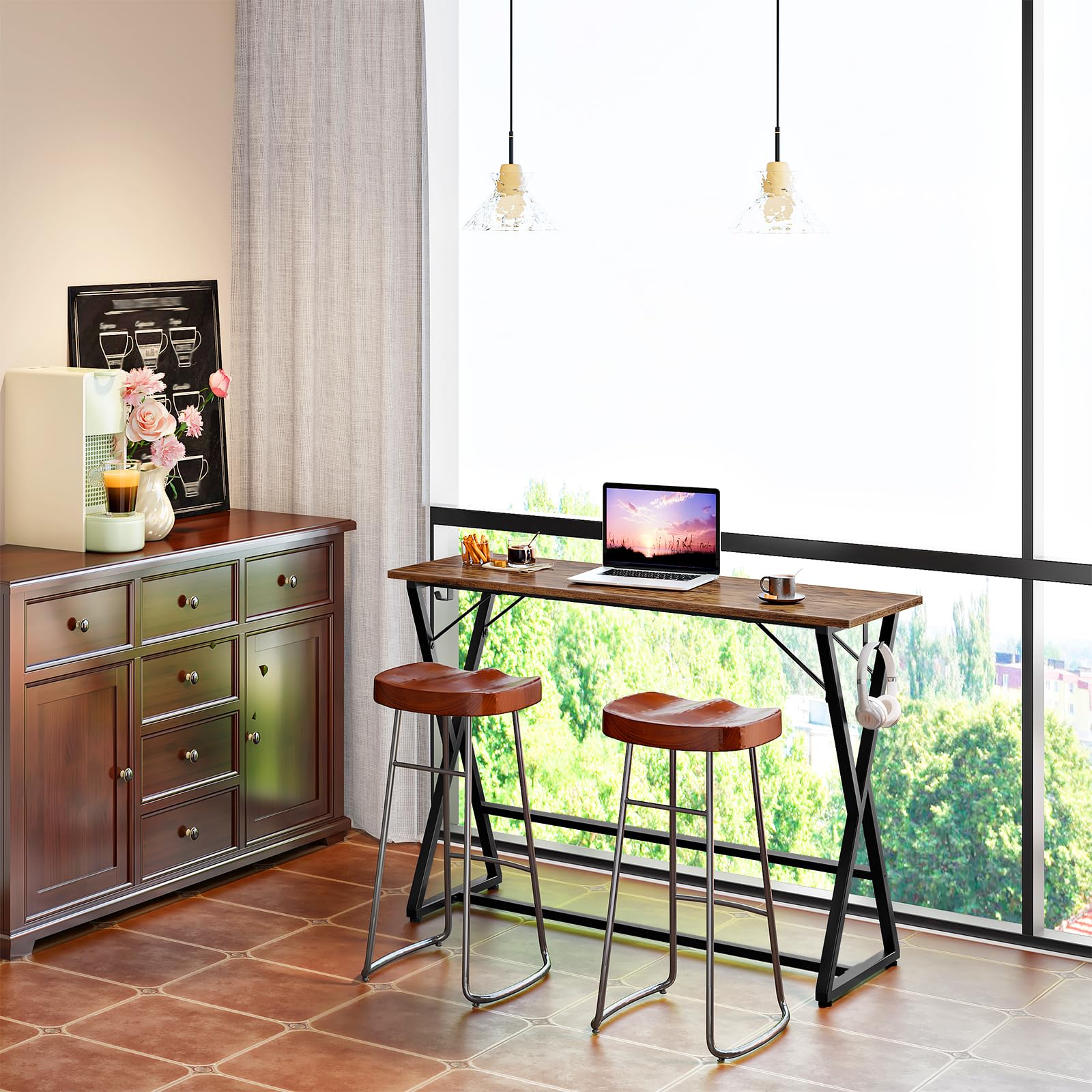 39.4 Inch Bar Table, Counter Height Rectangular Bar Table