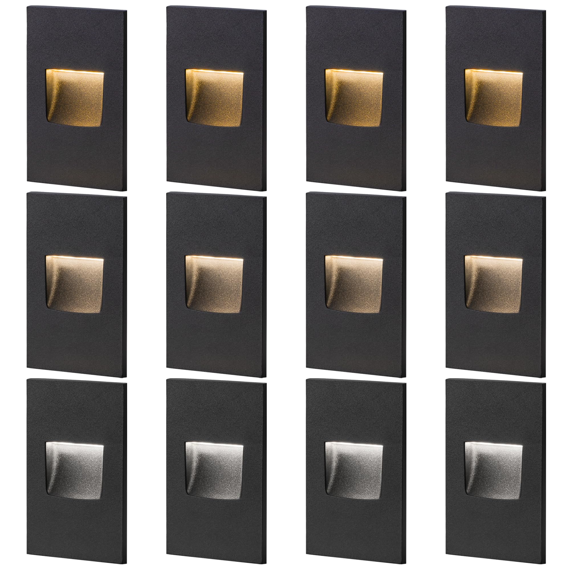 Step Lights Outdoor LED Stair Lights Indoor, 12V 3000K/4000K/5000K 3 Color