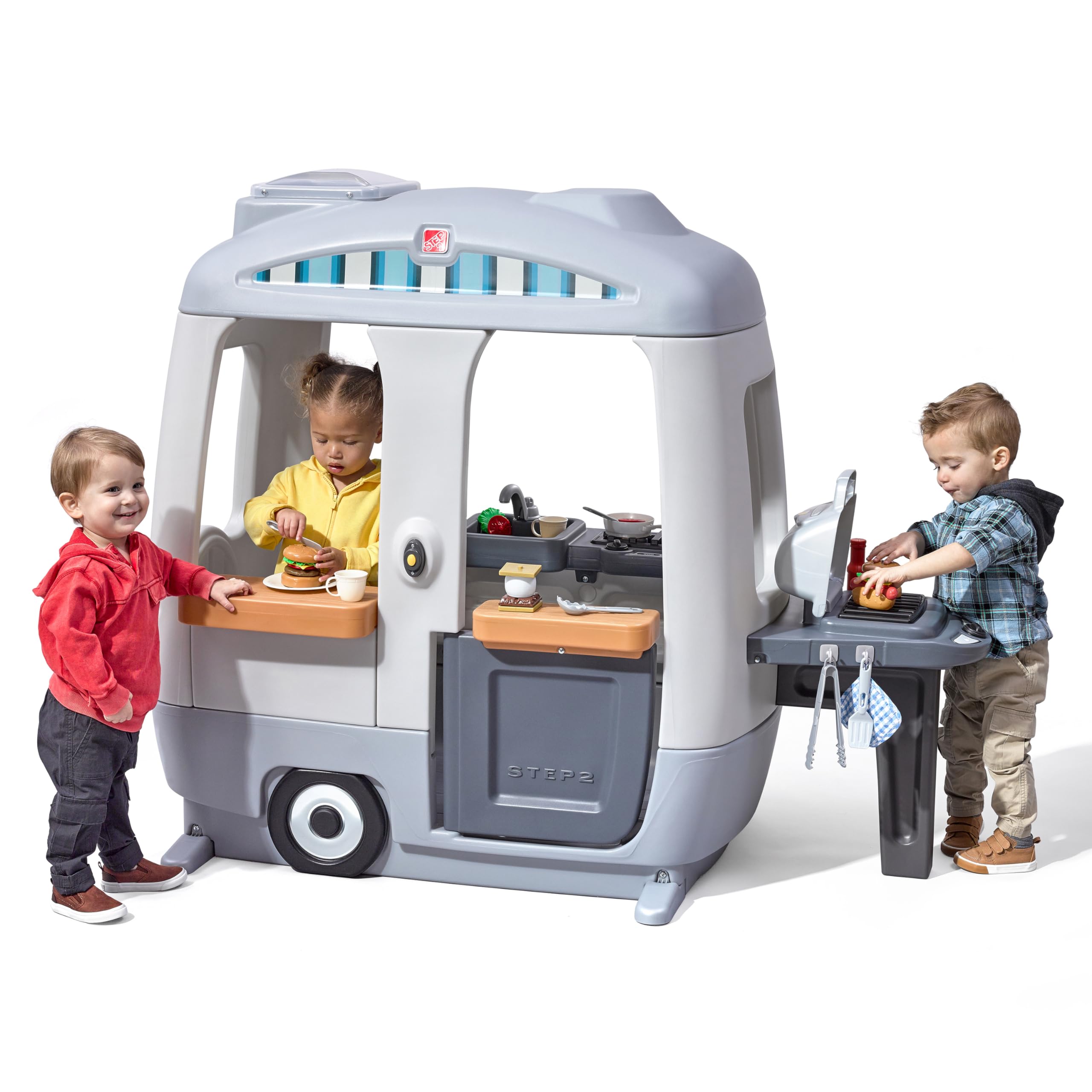 Adventure Camper Kids Playhouse, Indoor/Outdoor Playset & Kitchenette