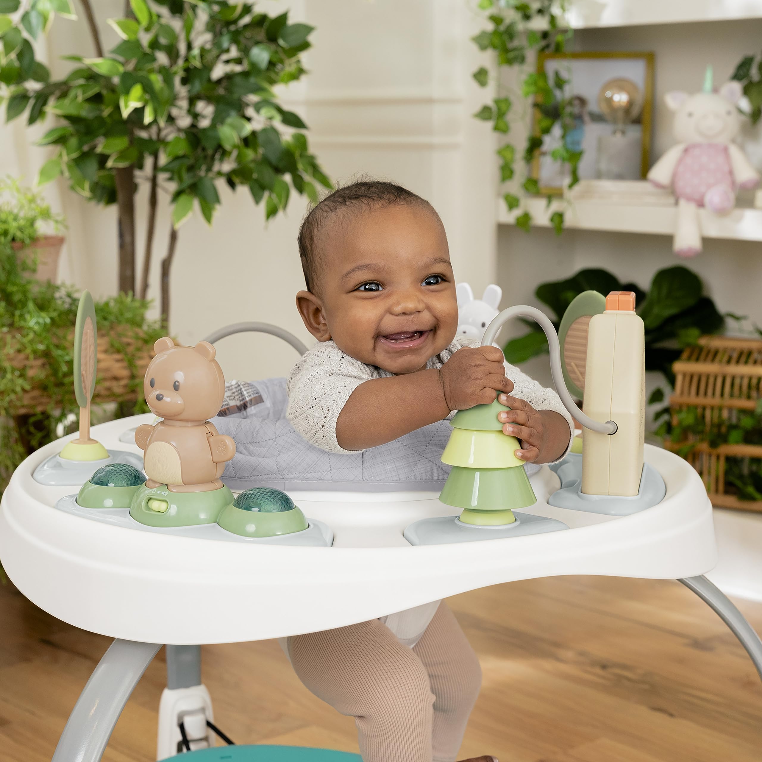 Spring & Sprout 2-in-1 Baby Activity Center Jumper and Table with Infant Toys
