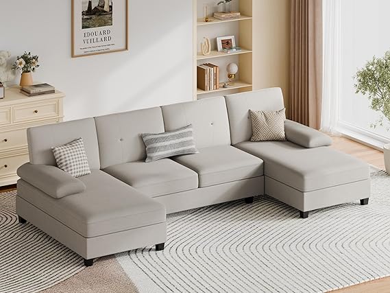 Sectional Couches for Living Room, U-Shaped Sofa with Chaise