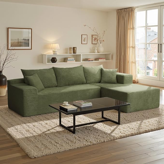 Cloud Sectional Couch with L-Shape Chaise,Modern Modular Sofa with Deep Seat