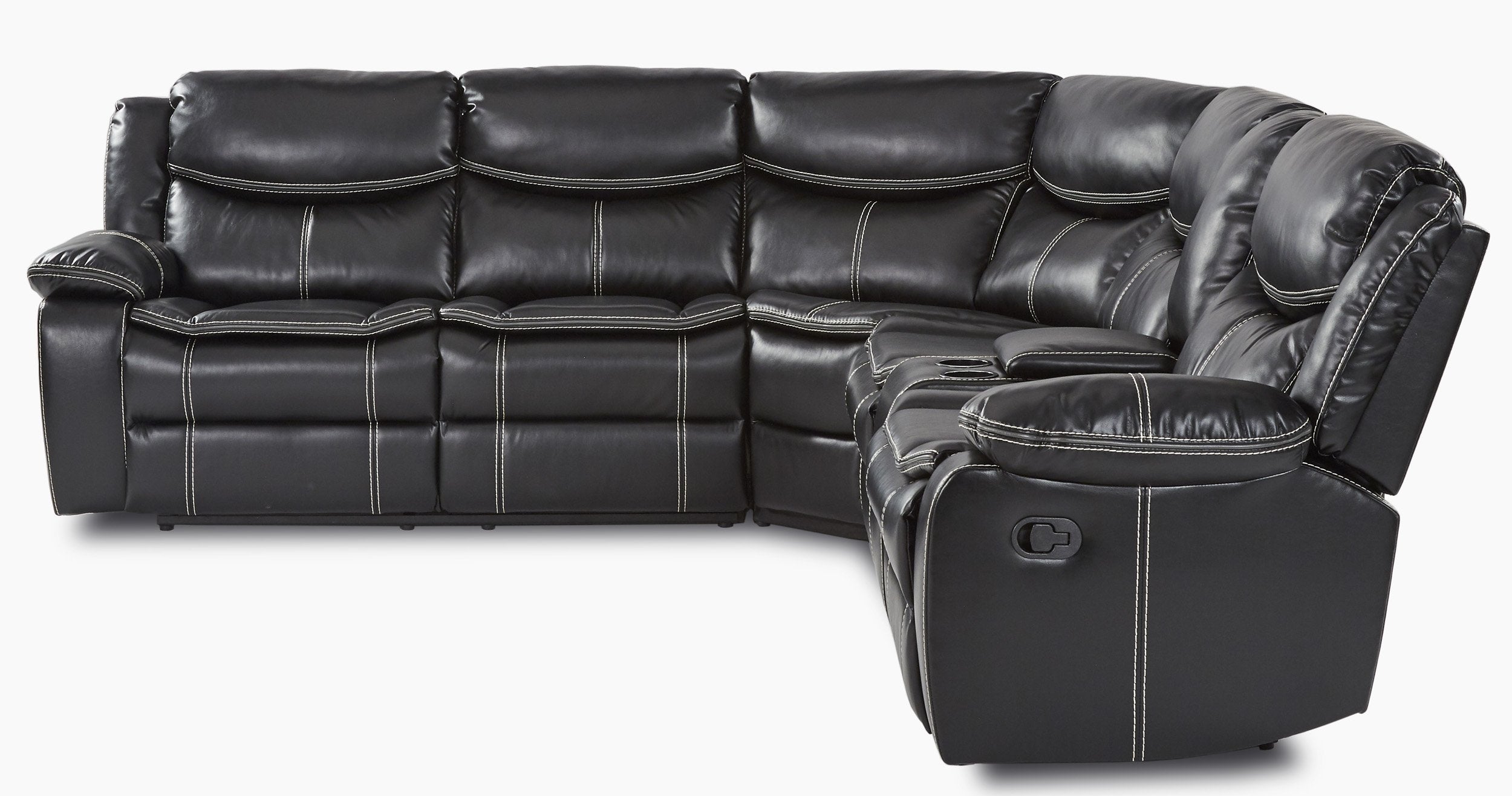 Bastrop Reclining Sectional Sofa (Manual), Black