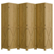 Wood Room Divider, 6 Panel 66.9 Inch Privacy Screen