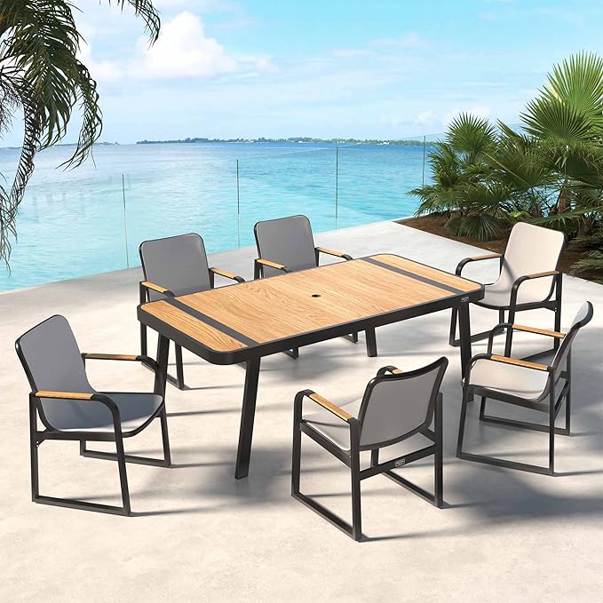 outdoor Dining Set, Patio Furniture Set with Finest Teak Wood