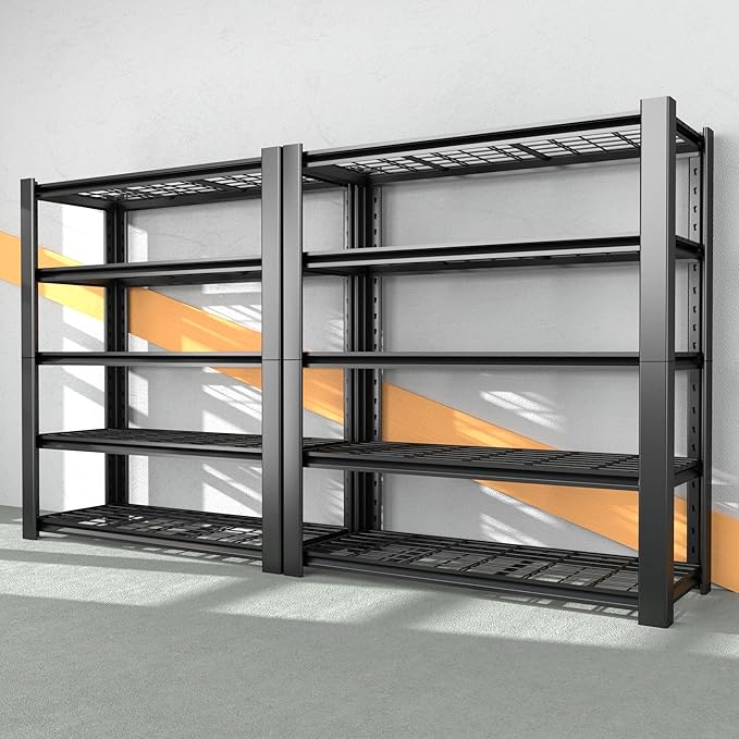 5-Tier Heavy Duty Garage Shelving Unit with Wire Shelves,3000 LBS Capacity Metal