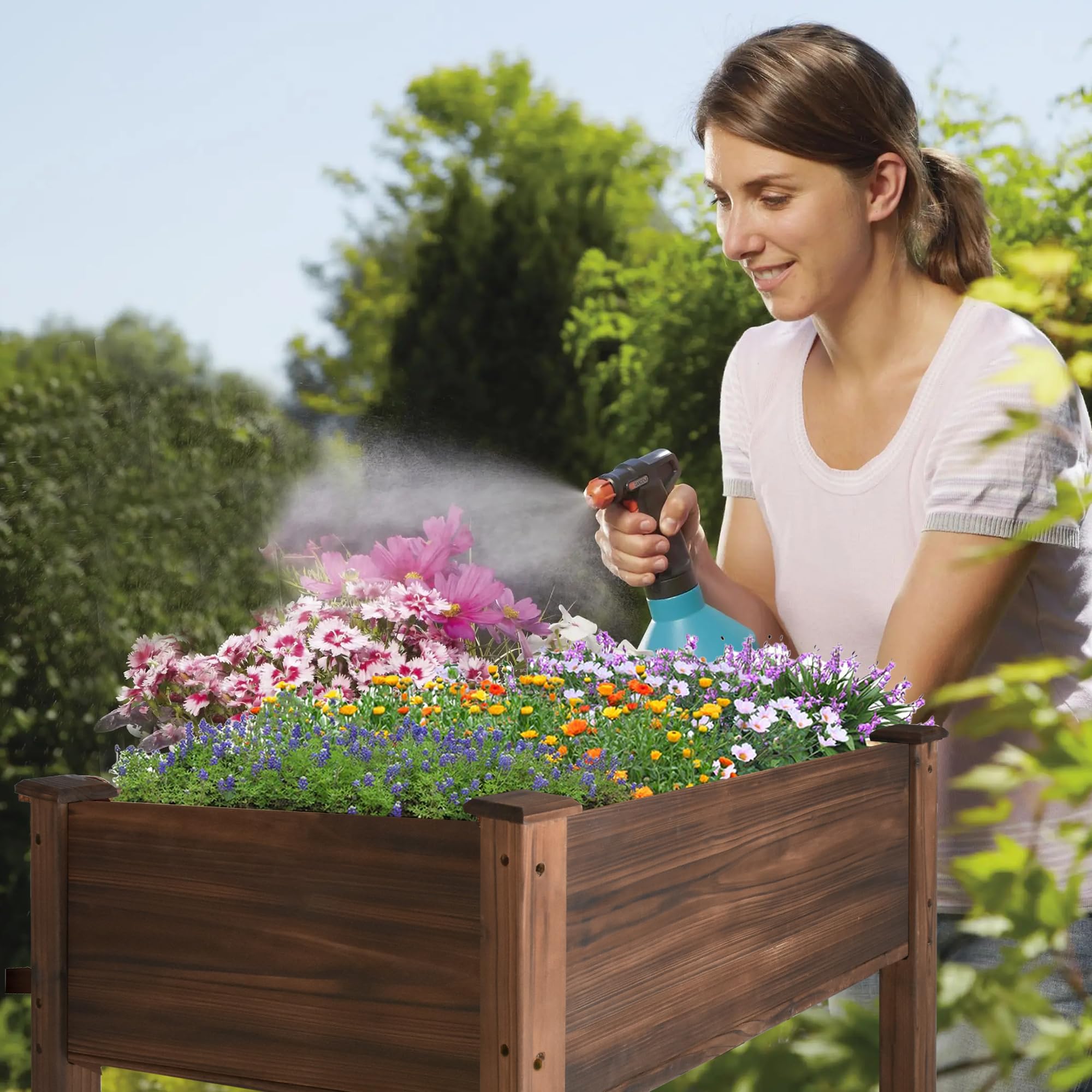 Raised Garden Bed Outdoor Planter Box with Legs for Herbs, Vegetables, Flowers