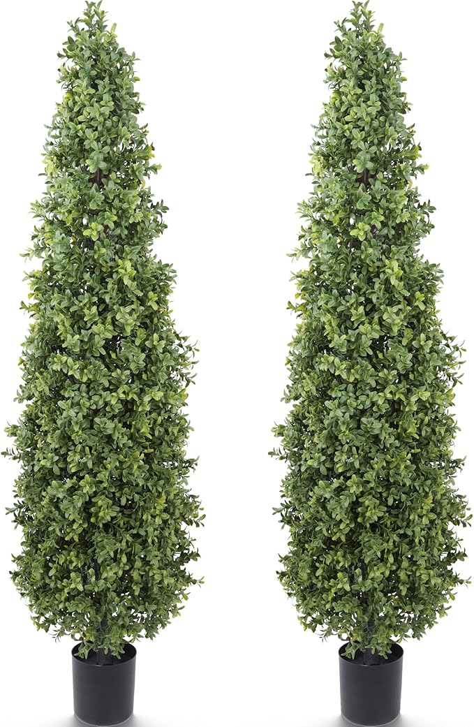 Artificial Boxwood Topiary Tree 5FT Fake Topiary Tree Faux Potted Topiary Plant