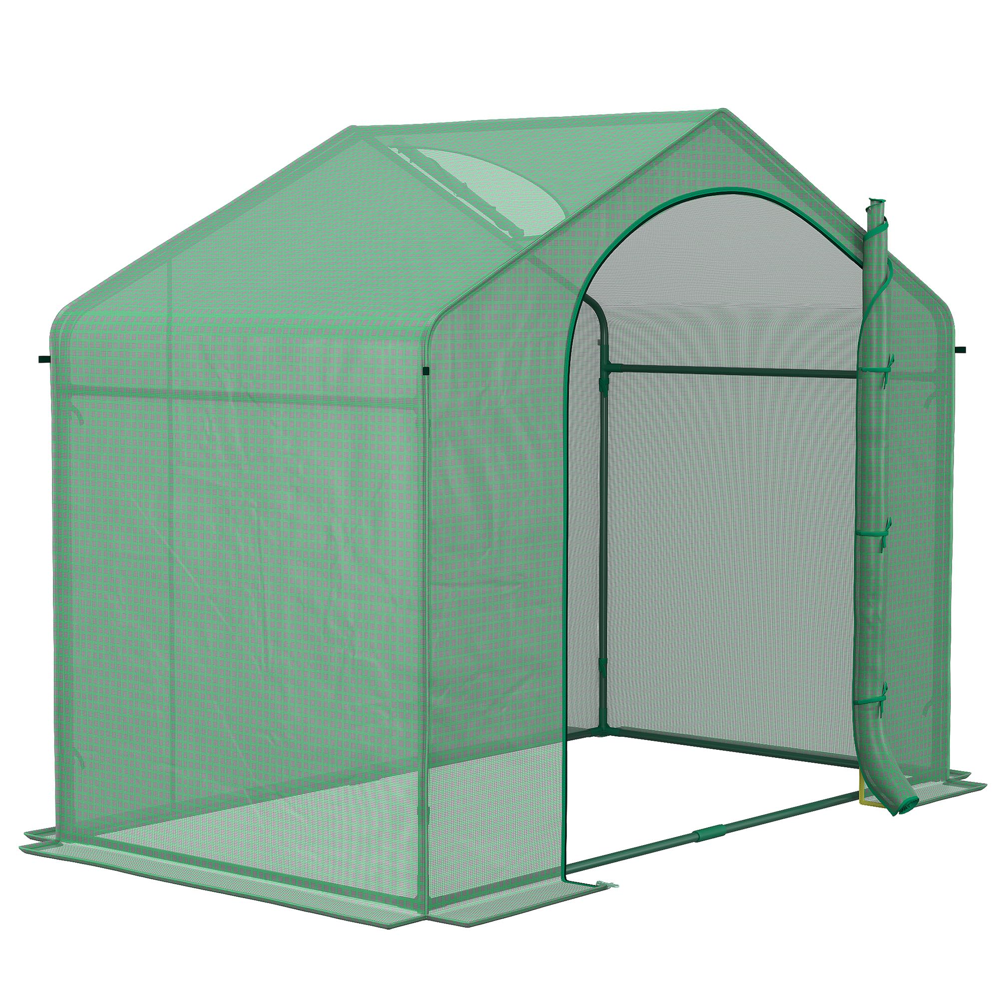 6' x 3' x 5' Portable Walk-in Greenhouse, PE Cover, Steel Frame Garden Hot House