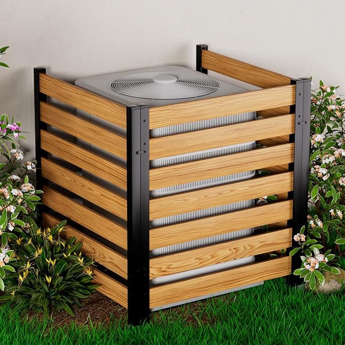 Air Conditioner Fence 2 Panel 42'H ×38'W Wood Outdoor Privacy Wall