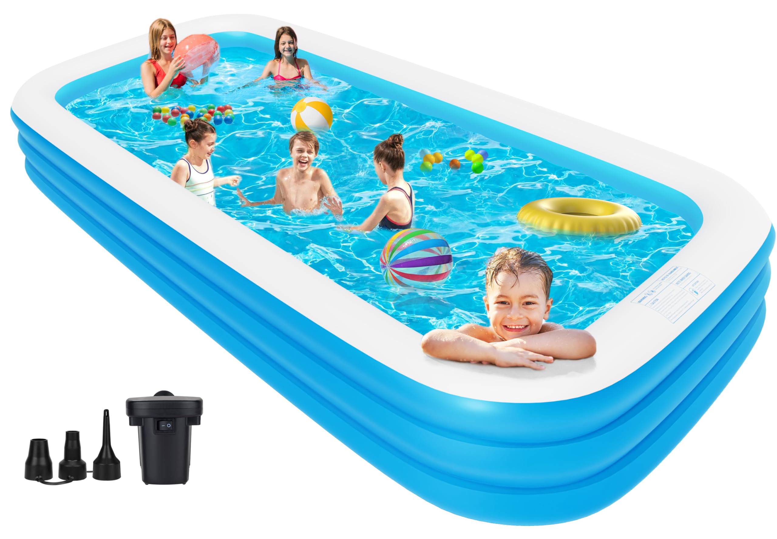 Pool for Adults, 150" X 74" X 22" Big Swimming Pool Blow Up Pools, 2025