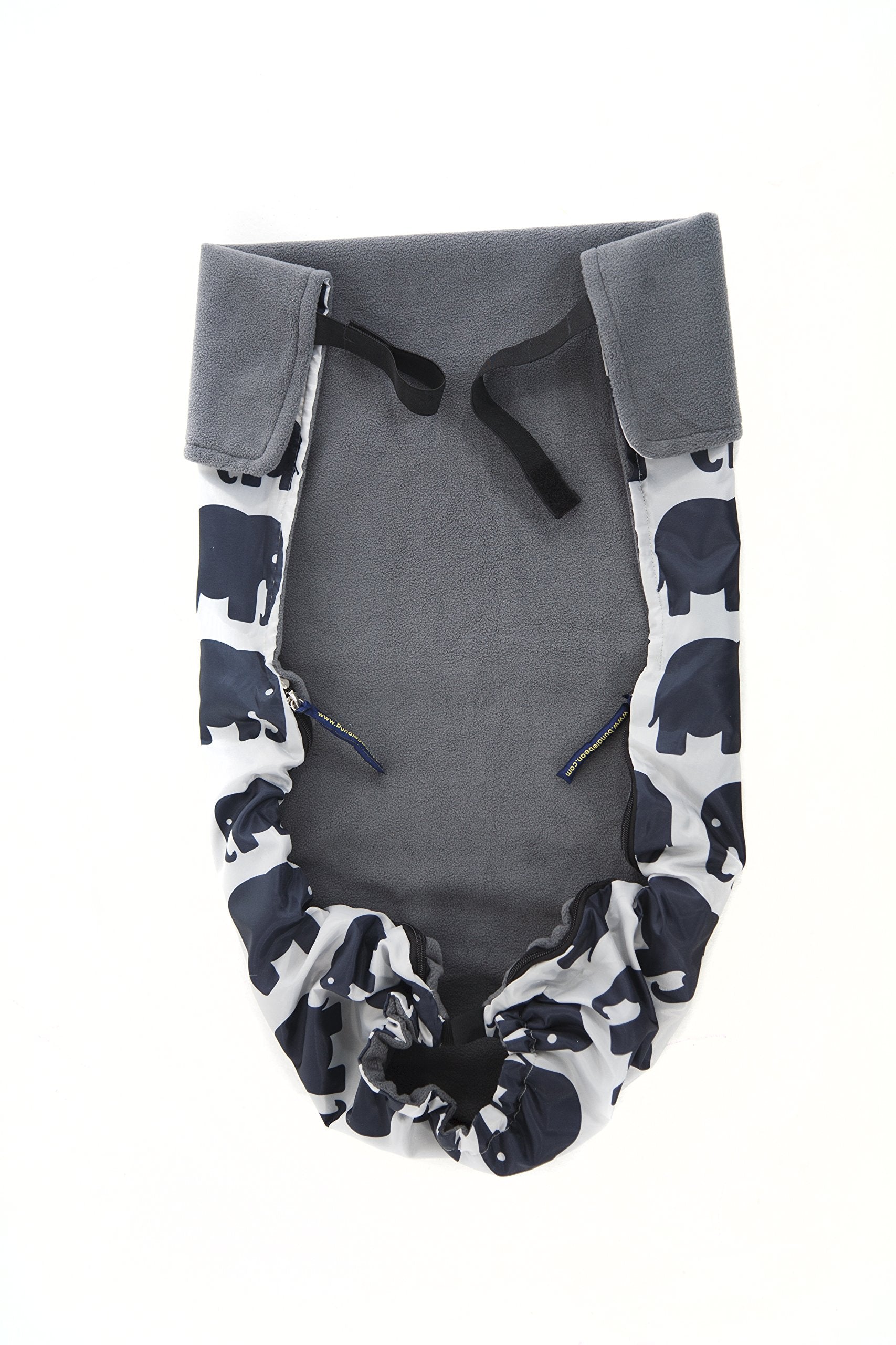 BundleBean - GO - Sling, Carseat, or Stroller Cover - Waterproof - Gray Elephant