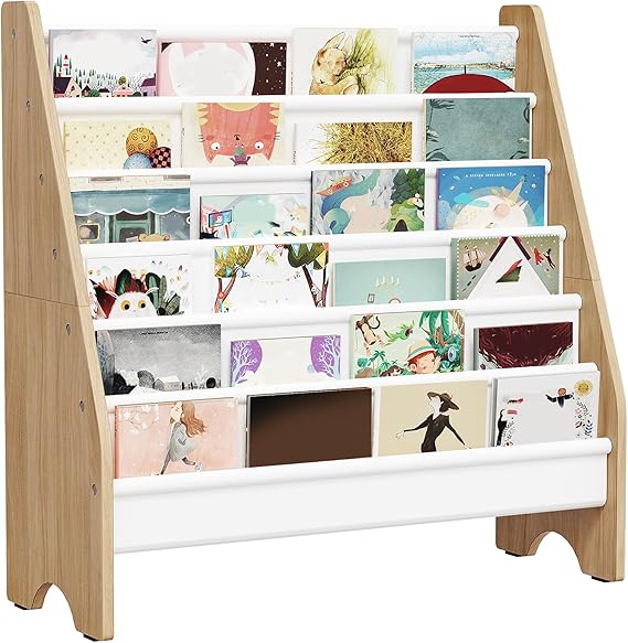 Kids Sling Bookcase, Magazine and Book Storage Rack, Large Capacity
