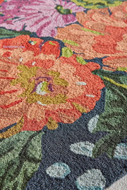 Handmade Floral Area Rug - Colorful Garden Design with Beautiful Flower Patterns