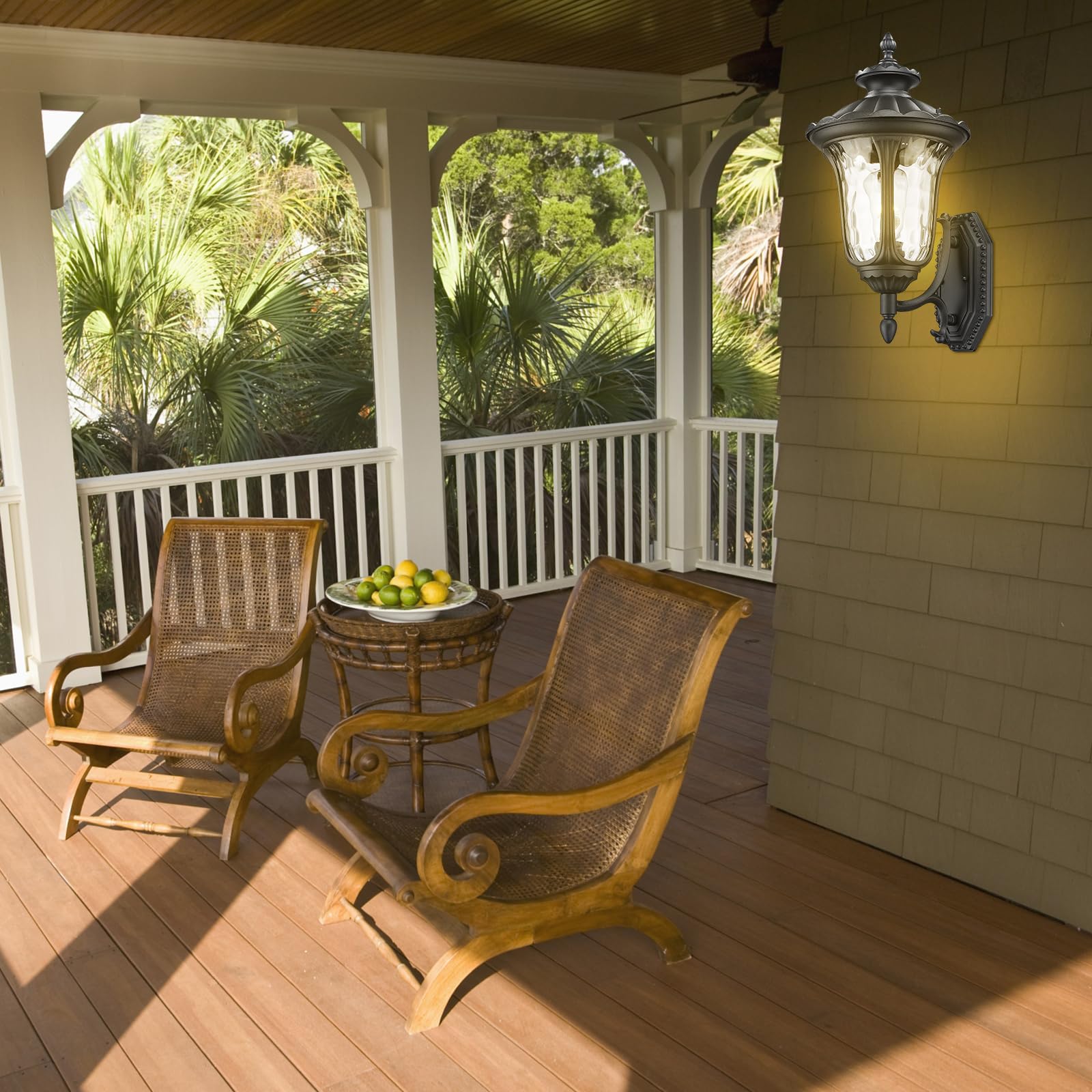 Outdoor Light Fixtures Wall Mount, Waterproof Exterior Wall Lanterns with Glass