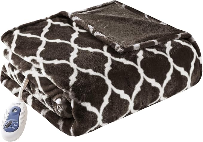 Printed Plush Electric Blanket for Cold Weather, Fast Heating