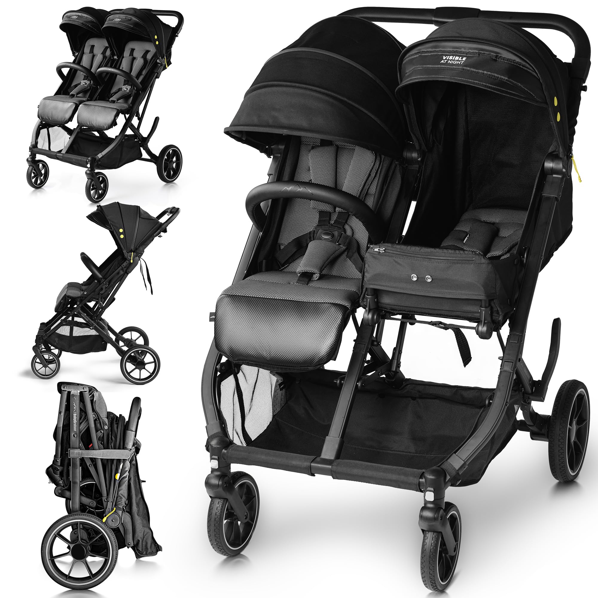 Stroller Newborn and Toddler, Swivel Wheels, One Hand Folding, Compact Size