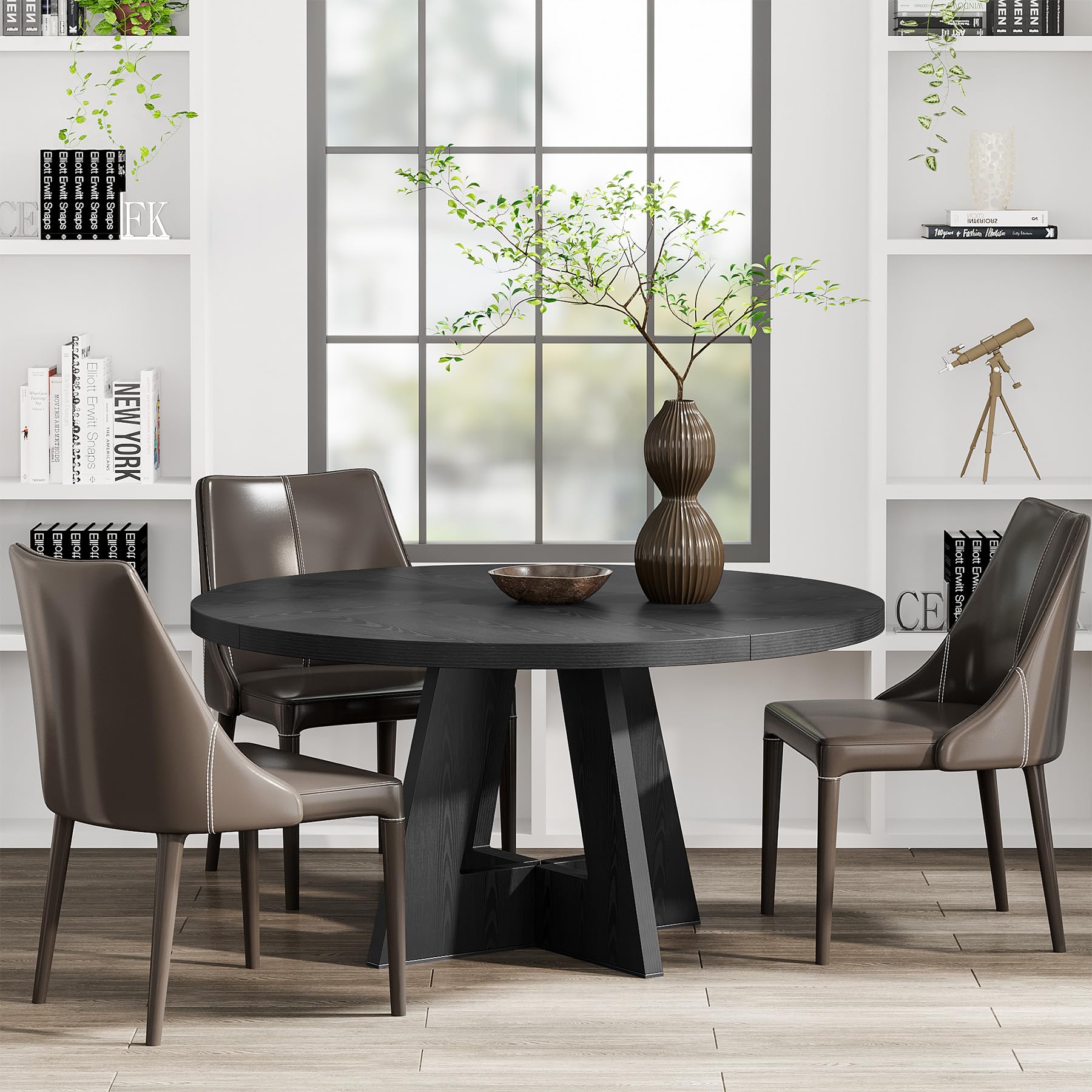 Round Dining Table Wood Kitchen Table for Dining Room