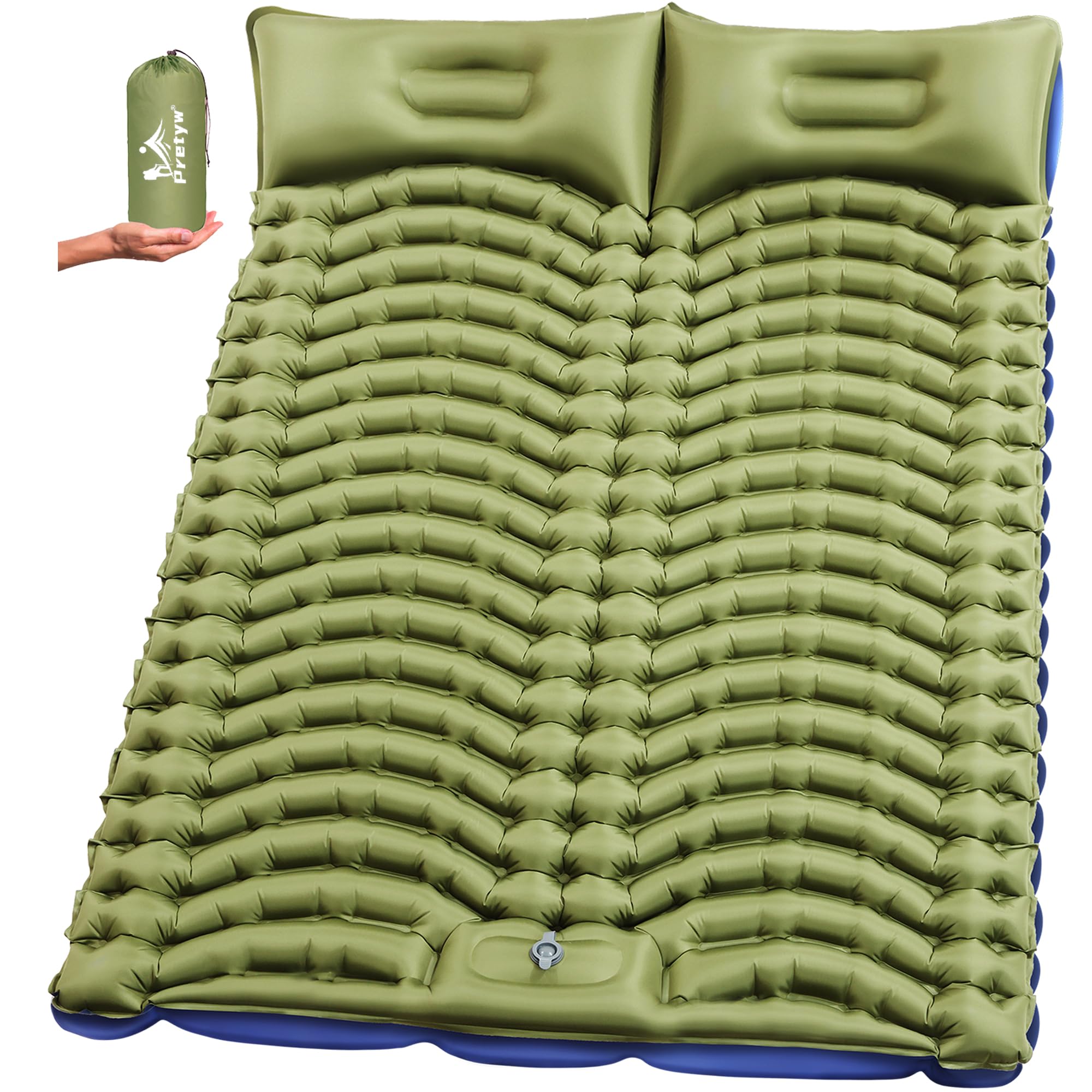 Double Sleeping Pad for Camping - Ultralight Camping Mattress with Pillow