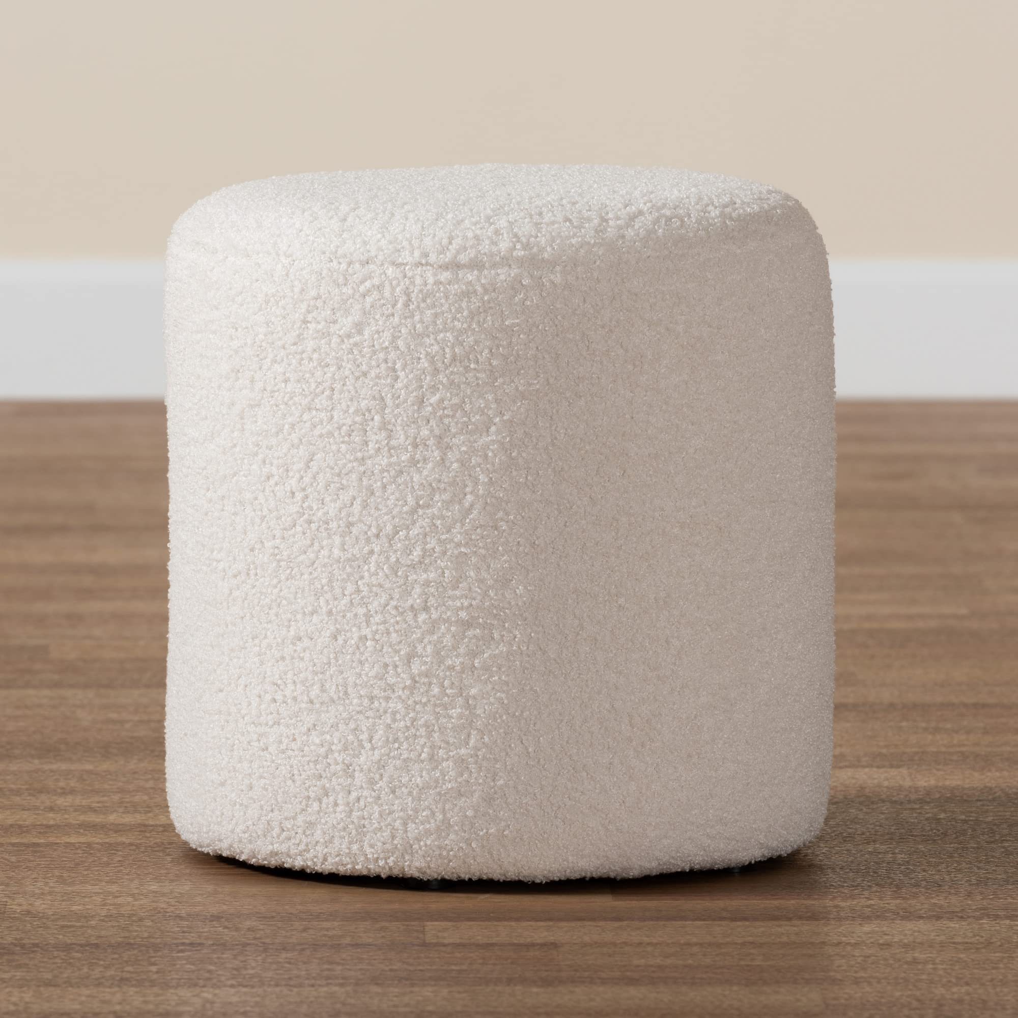 Baxton Studio Tori Ottoman, One Size, Ivory