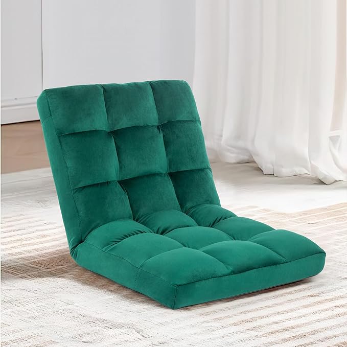 Floor Chair, 24 inches Wide Oversized Velvet Armless Lay Flat Floor seat