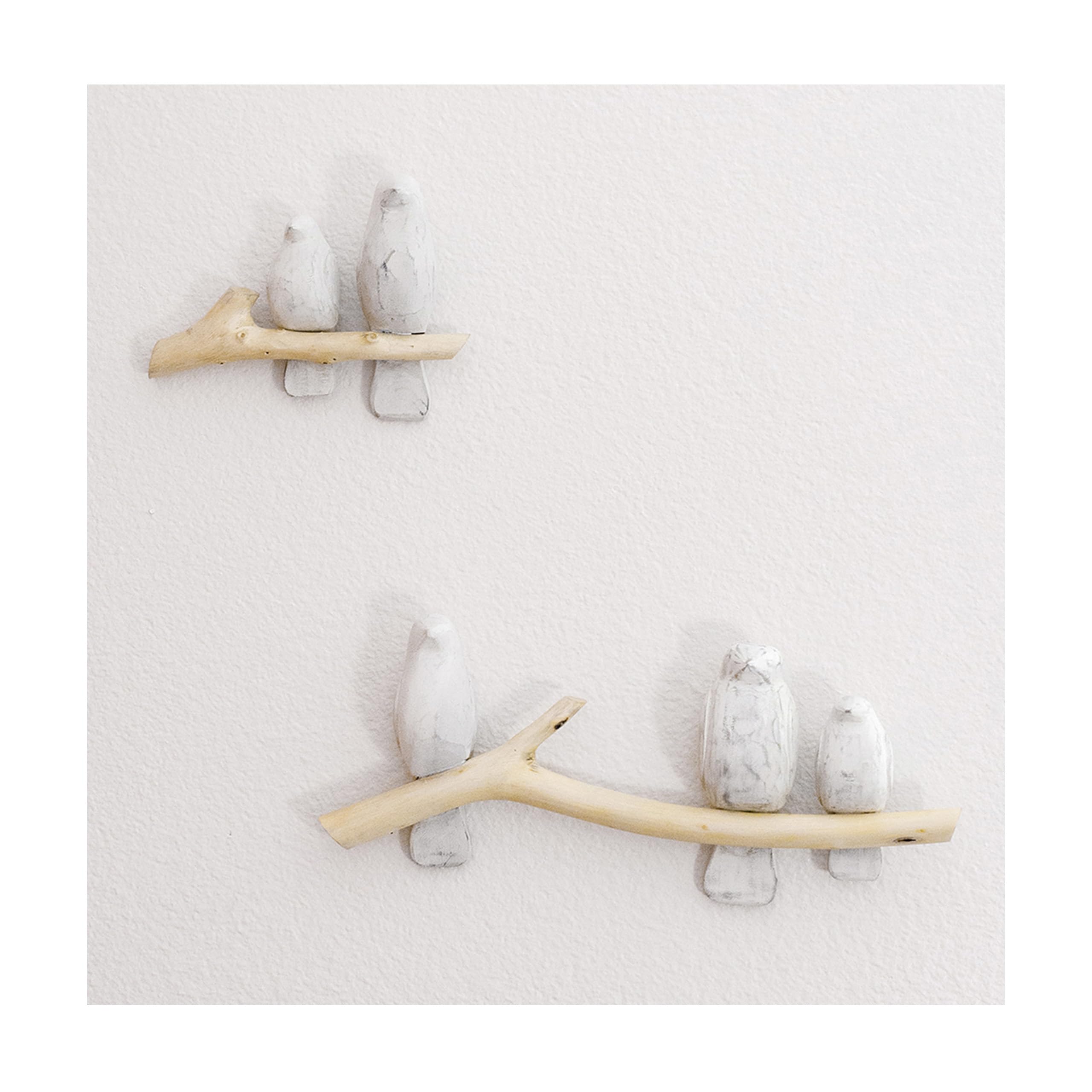 Handcrafted Wooden Bird Wall Decor, 2-Piece Set for Boys or Girls Woodland Nursery Decor