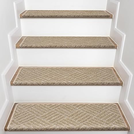 Bullnose Carpet Stair Treads, Stairs Carpet Non Slip 15 Pack, Stair Step Rugs 30"x9.5"x1.2"