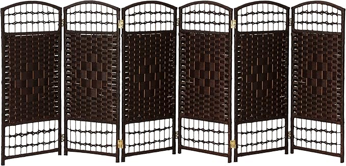 3 ft. Short Fiber Weave Folding Screen - Natural - 8 Panels