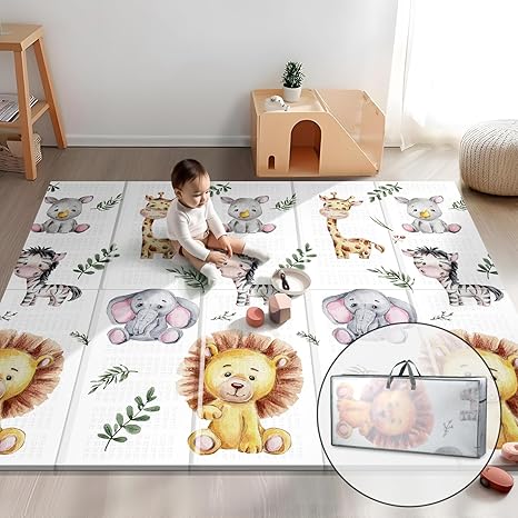 79x71 Foldable Baby Play Mat for Floor, Extra Large Non-Toxic Tummy Time
