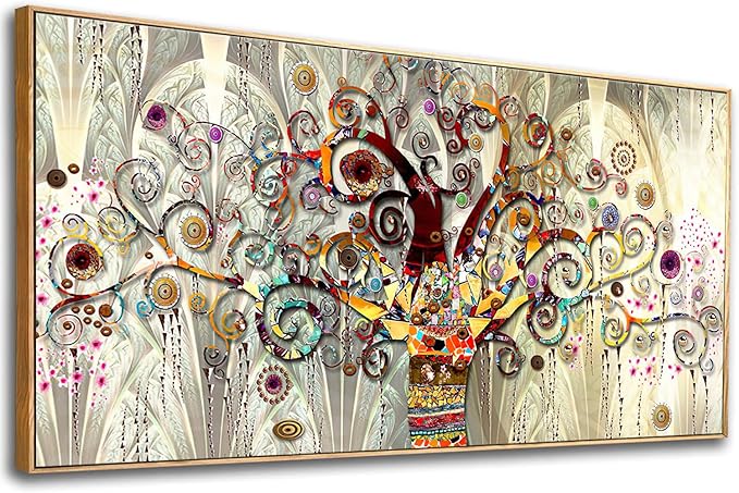 Large Framed Tree of Life by Gustav Klimt Canvas Wall Art Scandinavian Posters