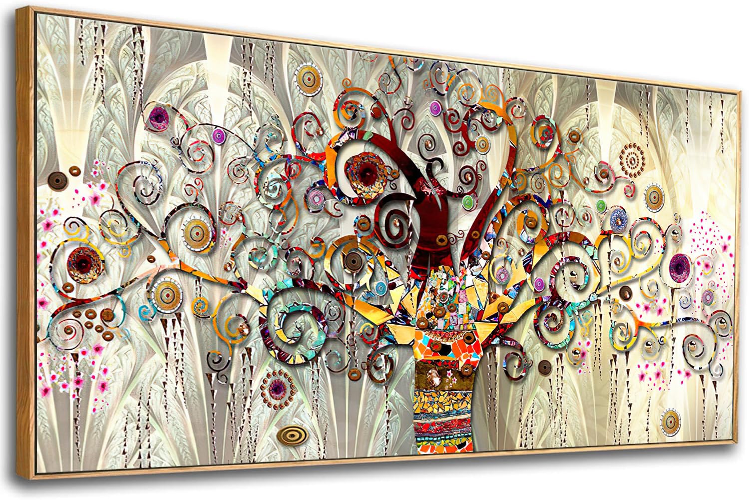 Large Framed Tree of Life by Gustav Klimt Canvas Wall Art Scandinavian Posters