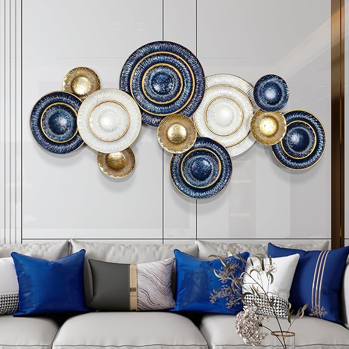 Metal Wall Art for Living Room,Large Metal Wall Decor,Modern Luxury Wall Sculpture