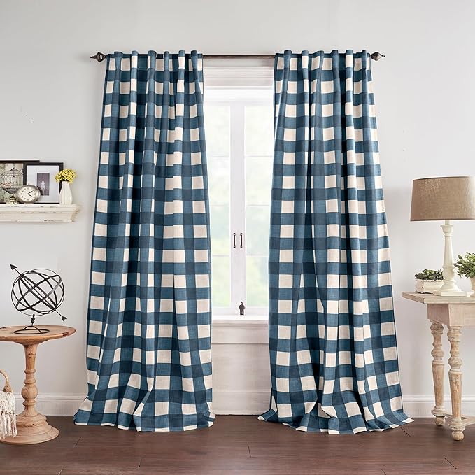 Farmhouse Living Grainger Buffalo-Check Blackout Window Curtain