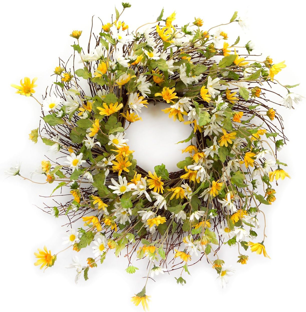 International Yellow and White Daisy Wreath