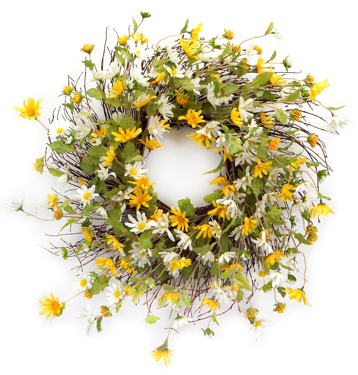 International Yellow and White Daisy Wreath
