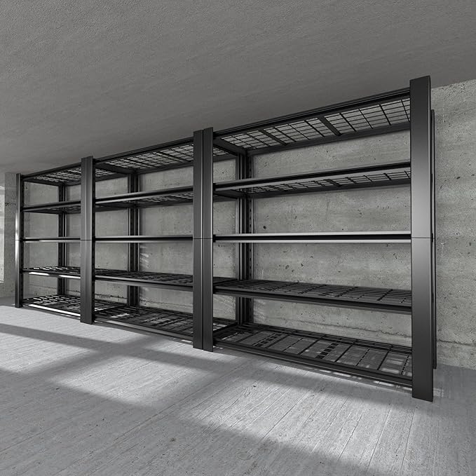 5-Tier Heavy Duty Garage Shelving Unit with Wire Shelves,3000 LBS Capacity Metal